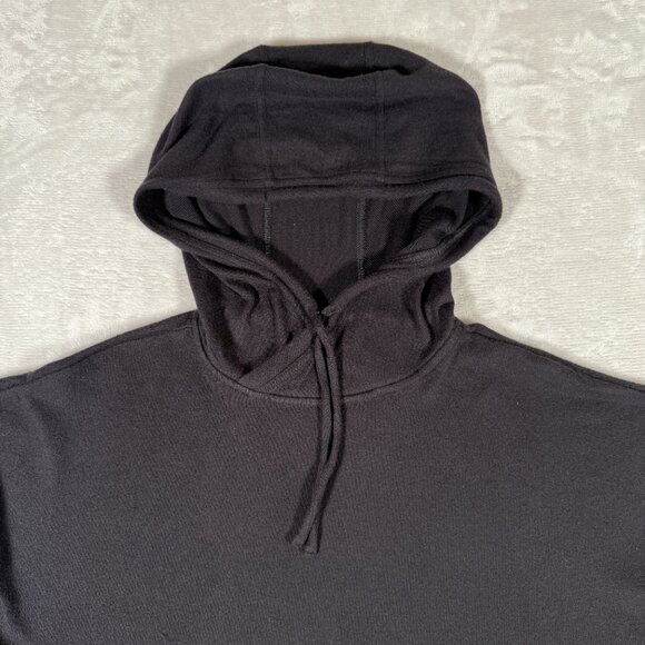 ALO Yoga Hooded Sweater Women Black Super Soft Cropped Pullover Long Sleeve EUC - Picture 8 of 9